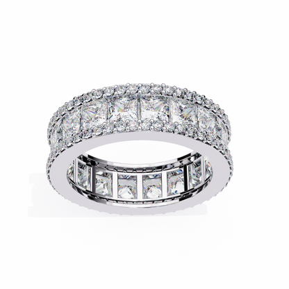 Crownline Spark – Princess & Round Lab Diamond Cluster Band