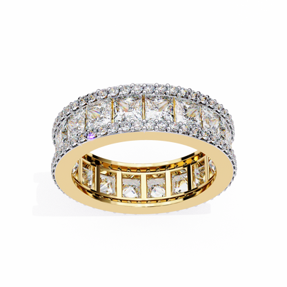 Crownline Spark – Princess & Round Lab Diamond Cluster Band