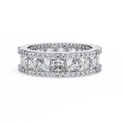 Crownline Spark – Princess & Round Lab Diamond Cluster Band