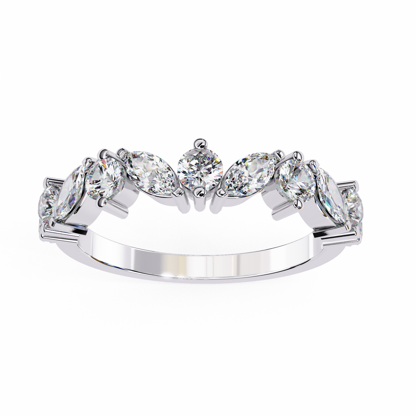 Vega Grace – Marquise & Round Lab Diamond Crossband Ring