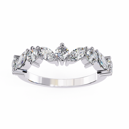 Vega Grace – Marquise & Round Lab Diamond Crossband Ring