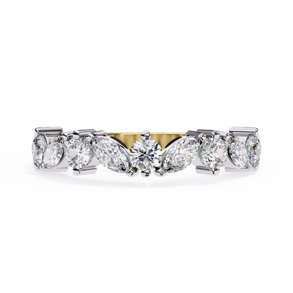 Vega Grace – Marquise & Round Lab Diamond Crossband Ring