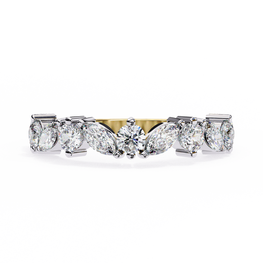 Vega Grace – Marquise & Round Lab Diamond Crossband Ring