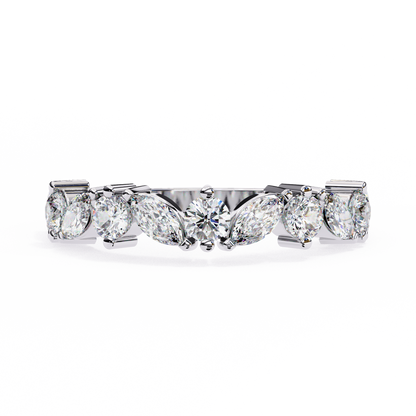 Vega Grace – Marquise & Round Lab Diamond Crossband Ring