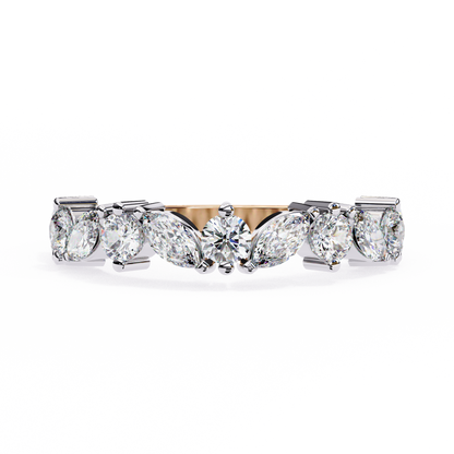 Vega Grace – Marquise & Round Lab Diamond Crossband Ring