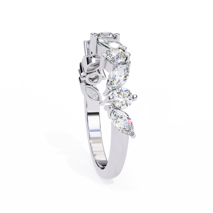 Vega Grace – Marquise & Round Lab Diamond Crossband Ring