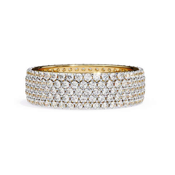 Nova Line – Pavé Diamond Band with Graduated Rounds in 14K Gold