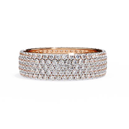 Nova Line – Pavé Lab Diamond Band with Graduated Rounds in 14K Gold