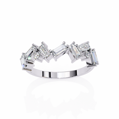 Cascade Duo – Baguette & Round Diamond Step Ring