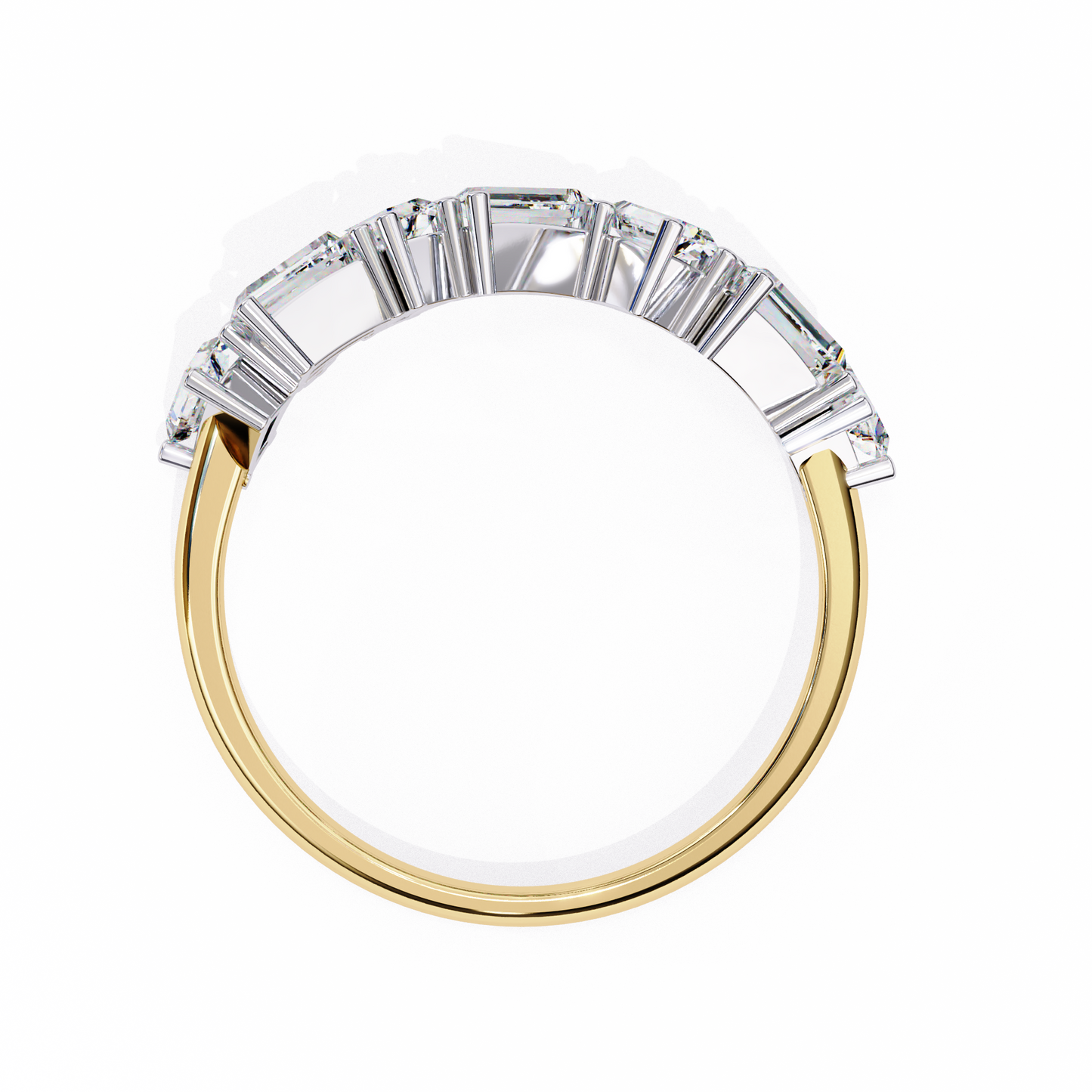 Cascade Duo – Baguette & Round Lab Diamond Step Ring