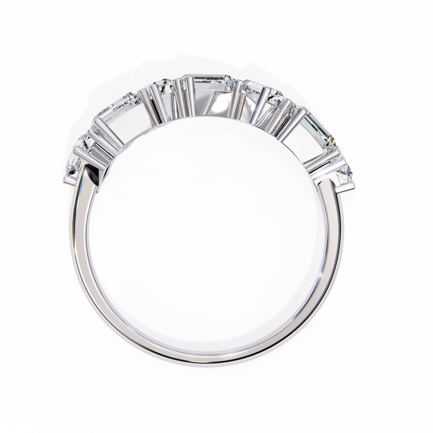 Cascade Duo – Baguette & Round Lab Diamond Step Ring