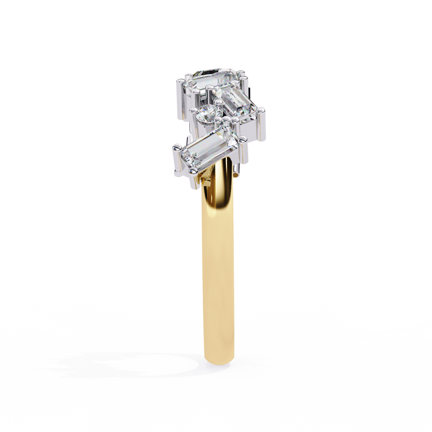 Cascade Duo – Baguette & Round Lab Diamond Step Ring
