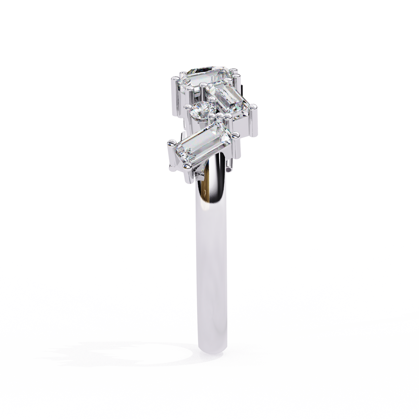 Cascade Duo – Baguette & Round Lab Diamond Step Ring