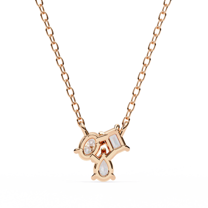 Trinity Glow – Emerald, Oval & Pear Lab Diamond Chain Pendant