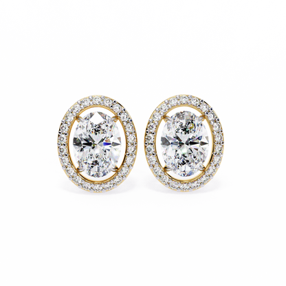 Orbit Bloom – Oval & Round Lab Diamond Cluster Earring