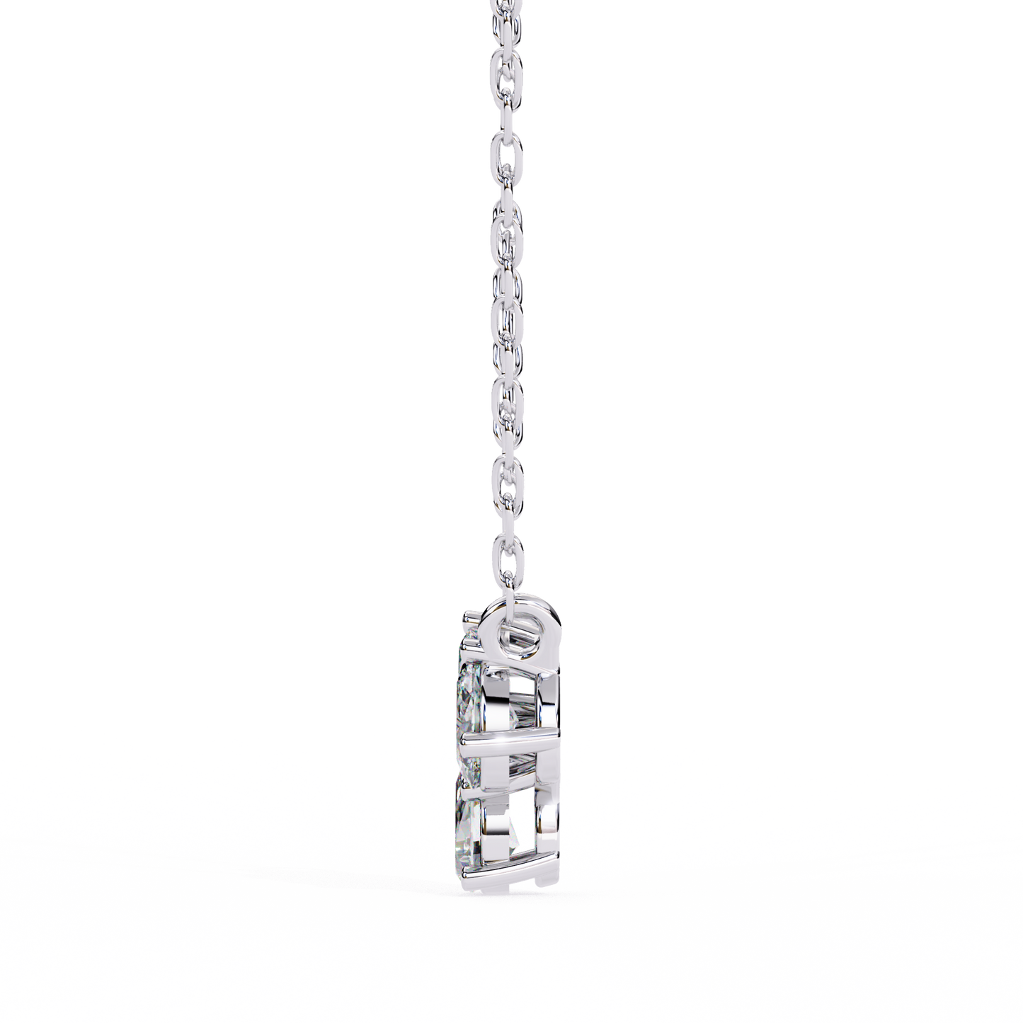 Trinity Glow – Emerald, Oval & Pear Lab Diamond Chain Pendant