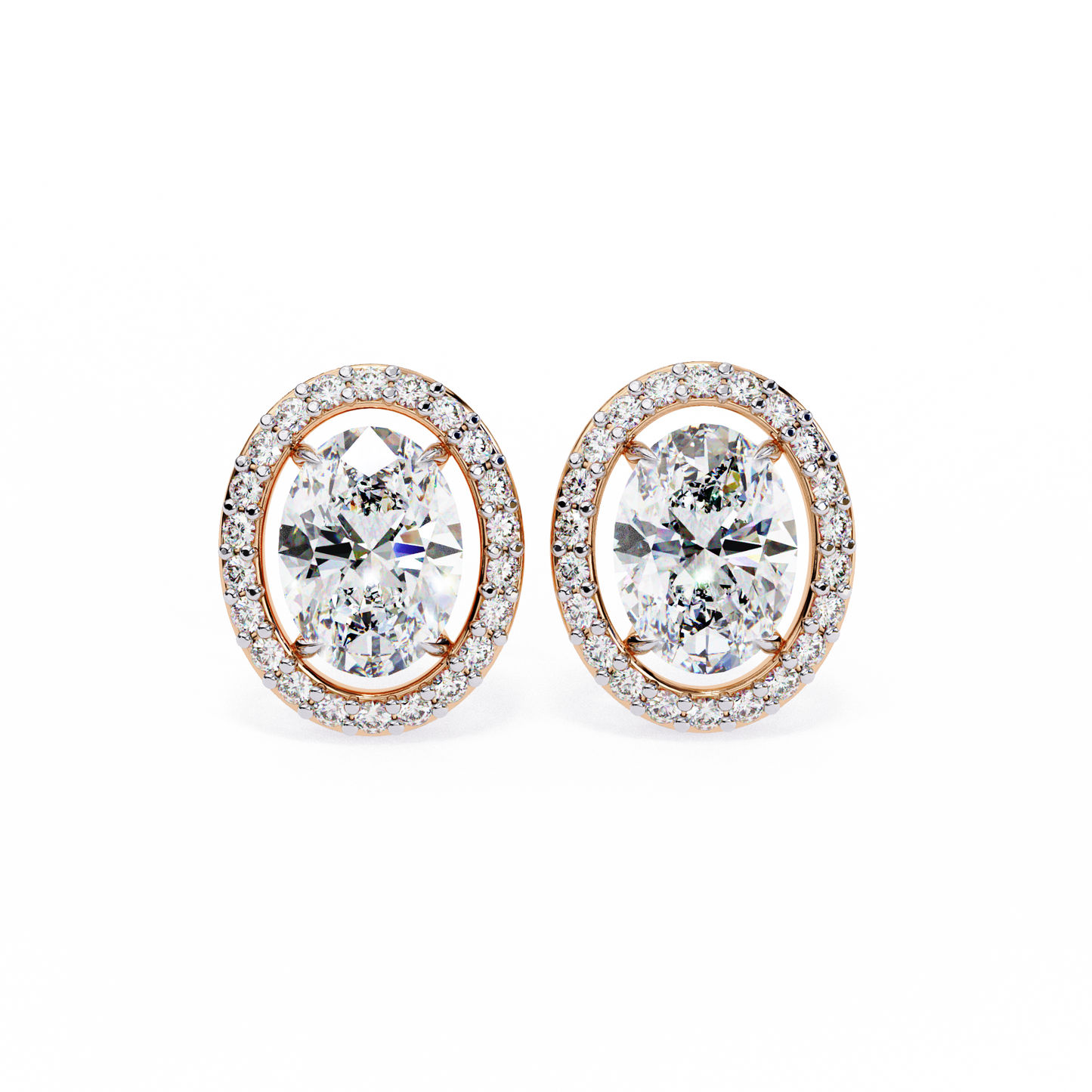 Orbit Bloom – Oval & Round Lab Diamond Cluster Earring