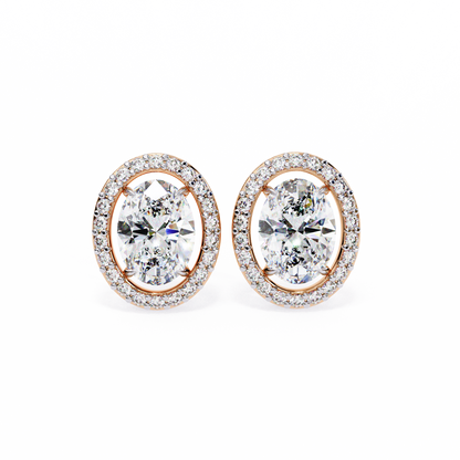 Orbit Bloom – Oval & Round Lab Diamond Cluster Earring