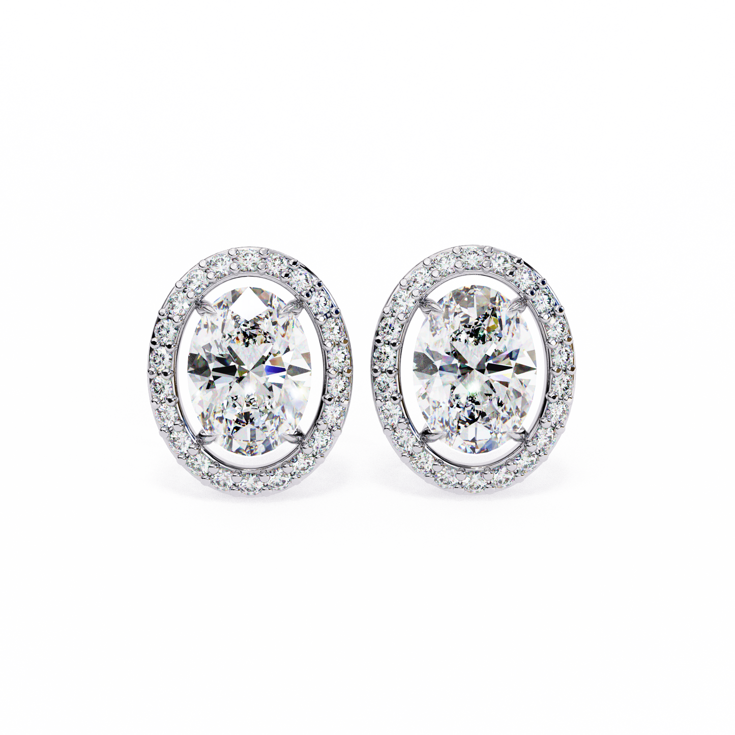 Orbit Bloom – Oval & Round Lab Diamond Cluster Earring