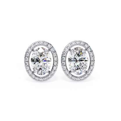 Orbit Bloom – Oval & Round Lab Diamond Cluster Earring