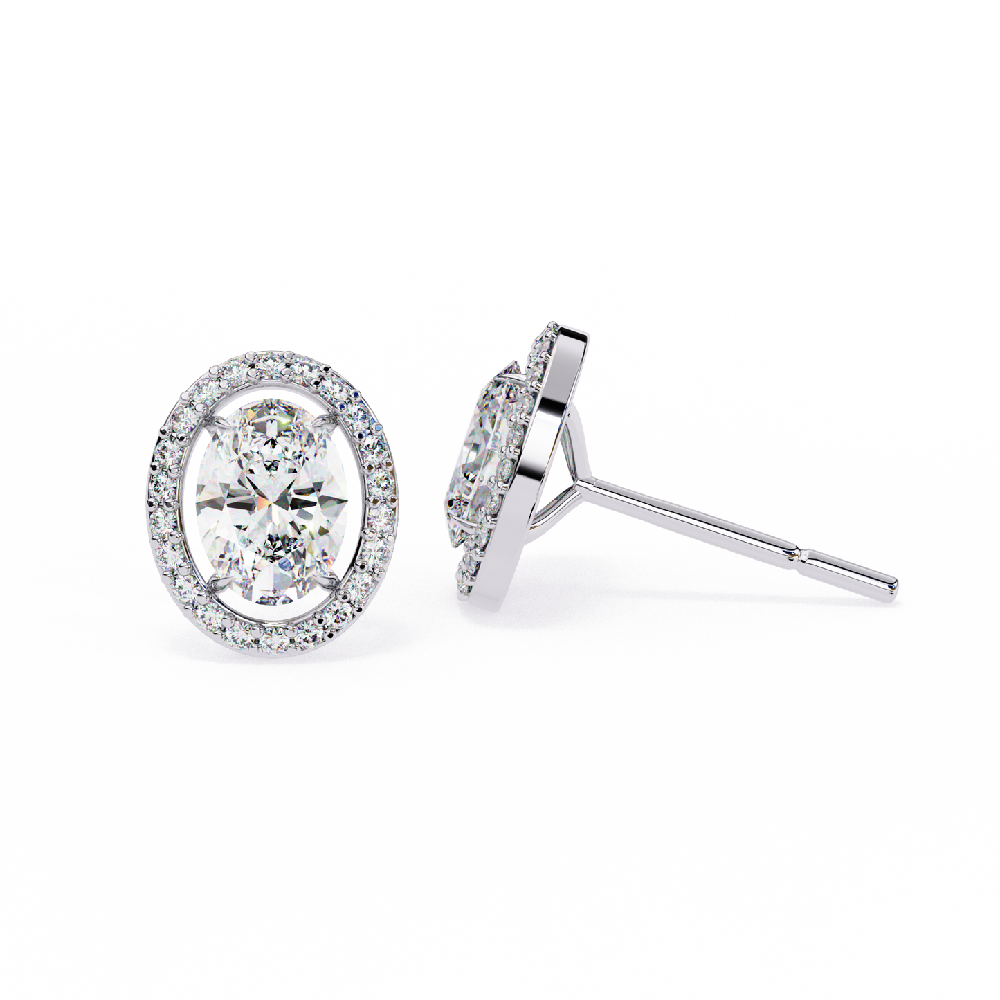Orbit Bloom – Oval & Round Lab Diamond Cluster Earring