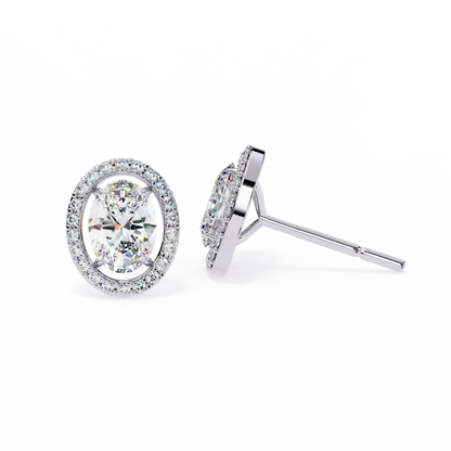 Orbit Bloom – Oval & Round Lab Diamond Cluster Earring