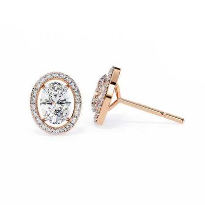 Orbit Bloom – Oval & Round Lab Diamond Cluster Earring