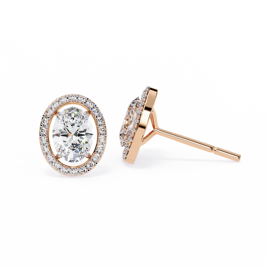 Orbit Bloom – Oval & Round Lab Diamond Cluster Earring