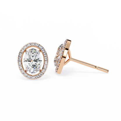 Orbit Bloom – Oval & Round Lab Diamond Cluster Earring