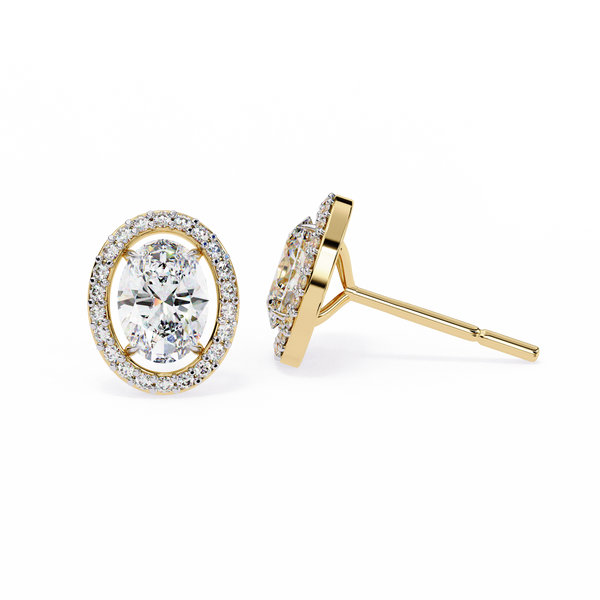 Orbit Bloom – Oval & Round Diamond Cluster Earring
