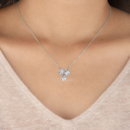 Trinity Glow – Emerald, Oval & Pear Lab Diamond Chain Pendant