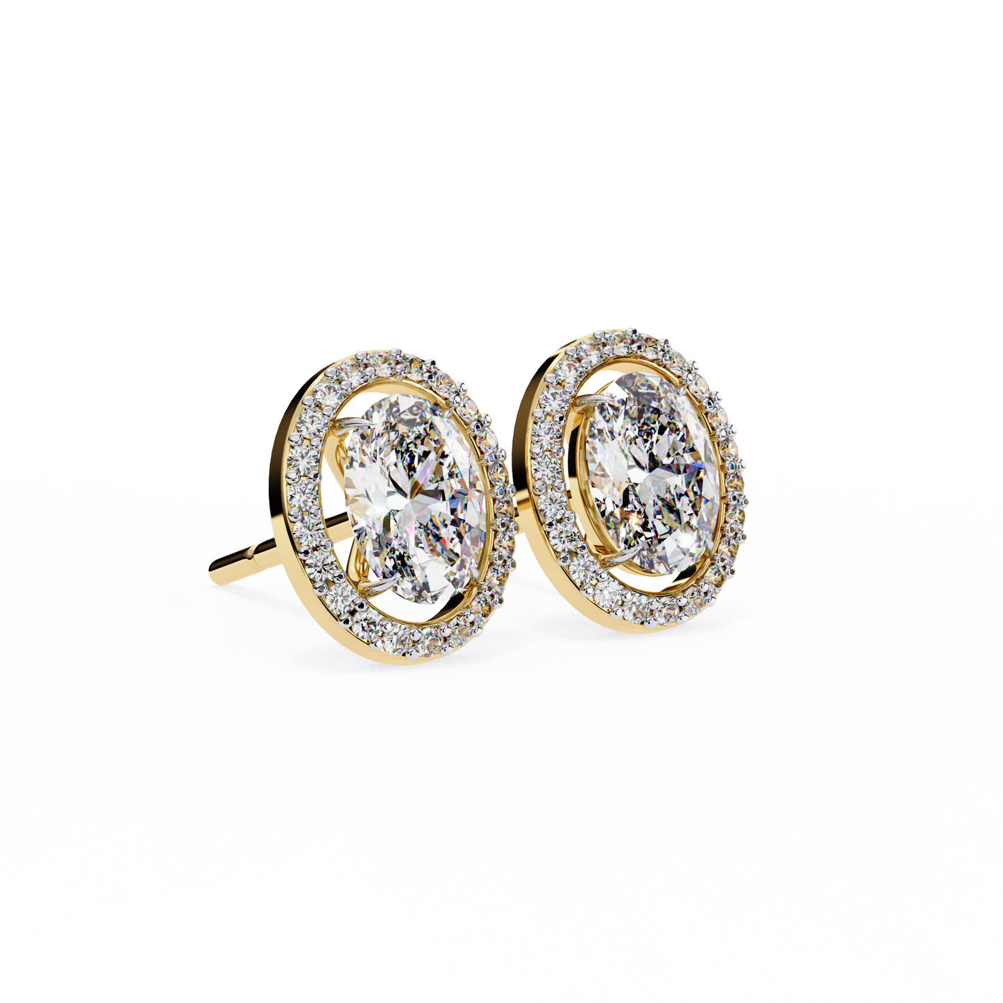 Orbit Bloom – Oval & Round Lab Diamond Cluster Earring