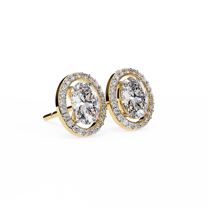 Orbit Bloom – Oval & Round Lab Diamond Cluster Earring