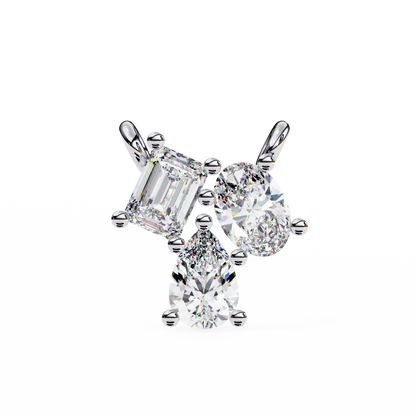 Trinity Glow – Emerald, Oval & Pear Lab Diamond Chain Pendant