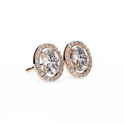 Orbit Bloom – Oval & Round Lab Diamond Cluster Earring
