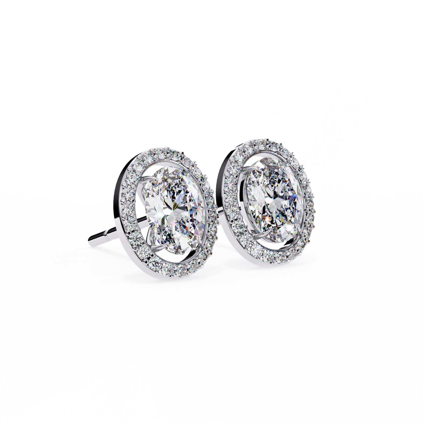 Orbit Bloom – Oval & Round Lab Diamond Cluster Earring