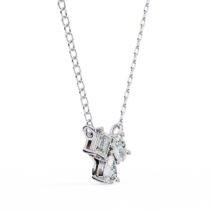 Trinity Glow – Emerald, Oval & Pear Lab Diamond Chain Pendant