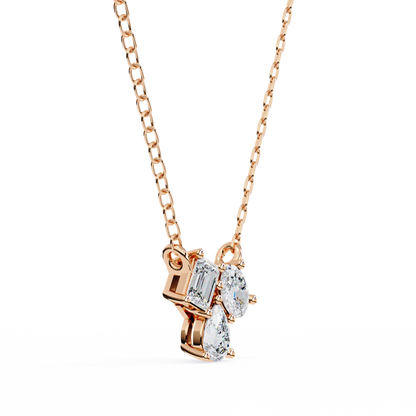 Trinity Glow – Emerald, Oval & Pear Lab Diamond Chain Pendant