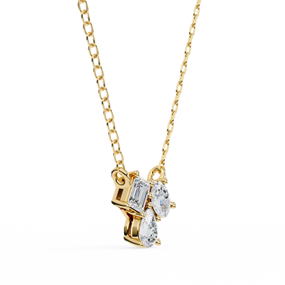 Trinity Glow – Emerald, Oval & Pear Lab Diamond Chain Pendant