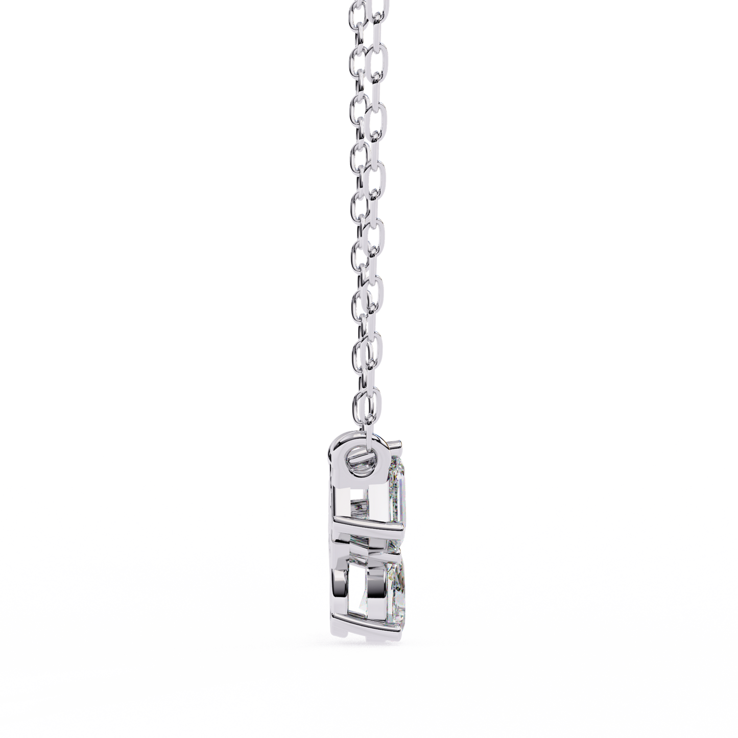 Trinity Glow – Emerald, Oval & Pear Lab Diamond Chain Pendant