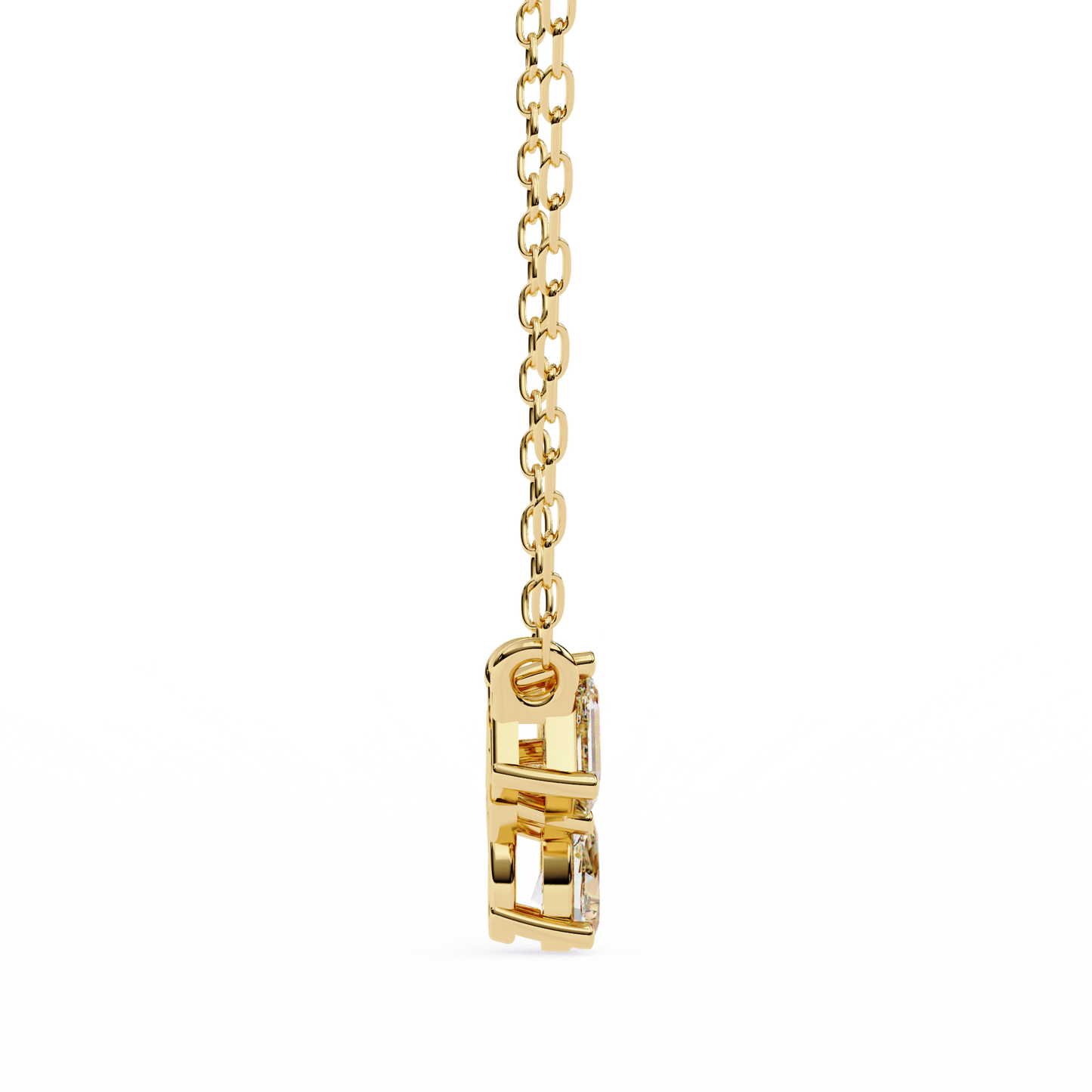 Trinity Glow – Emerald, Oval & Pear Lab Diamond Chain Pendant