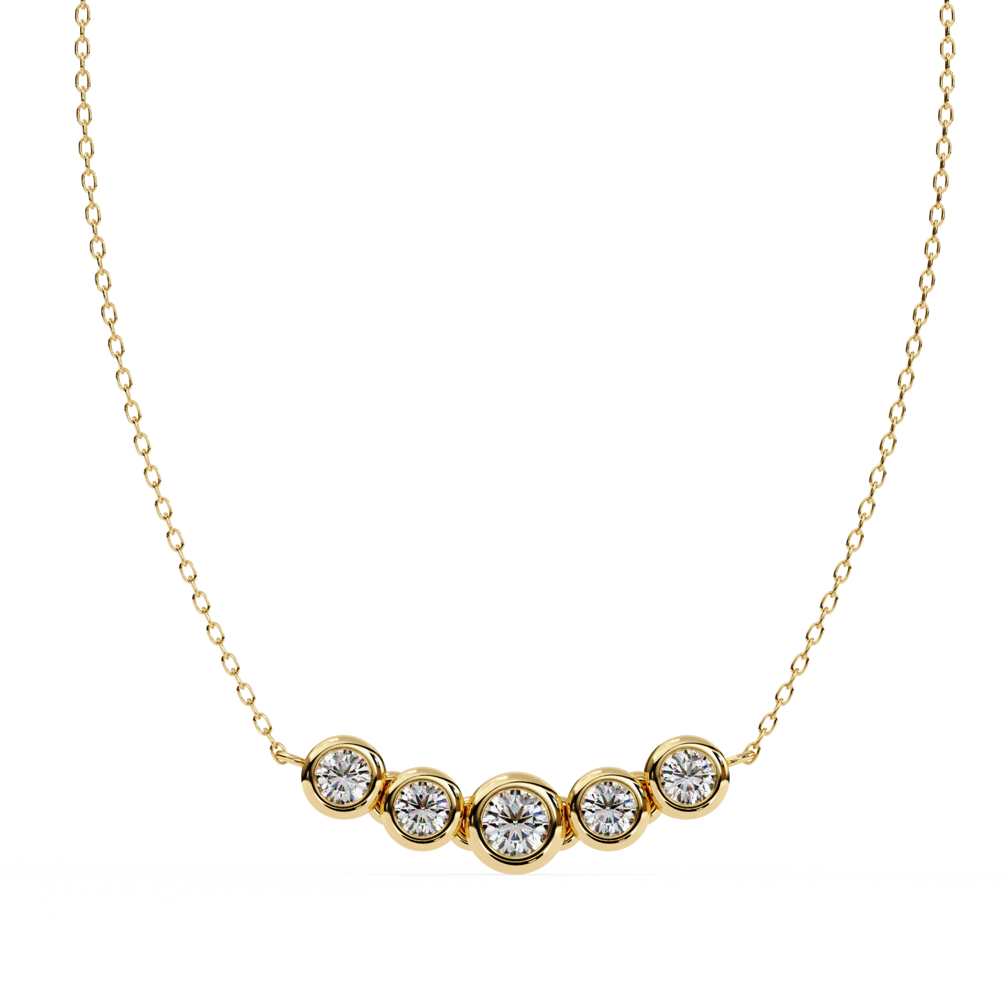 Starlit Bar – Round Lab Diamond Vertical Necklace