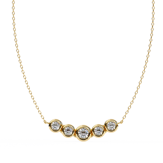 Starlit Bar – Round Lab Diamond Vertical Necklace