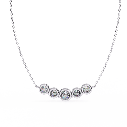 Starlit Bar – Round Lab Diamond Vertical Necklace
