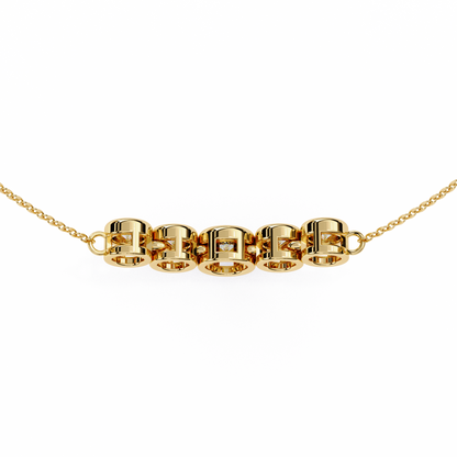 Starlit Bar – Round Lab Diamond Vertical Necklace