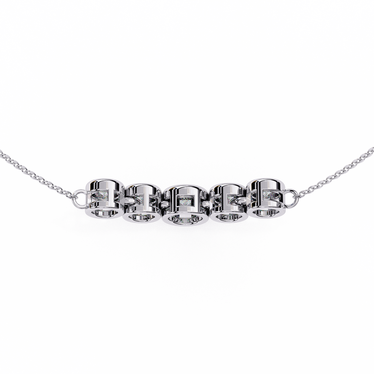 Starlit Bar – Round Lab Diamond Vertical Necklace