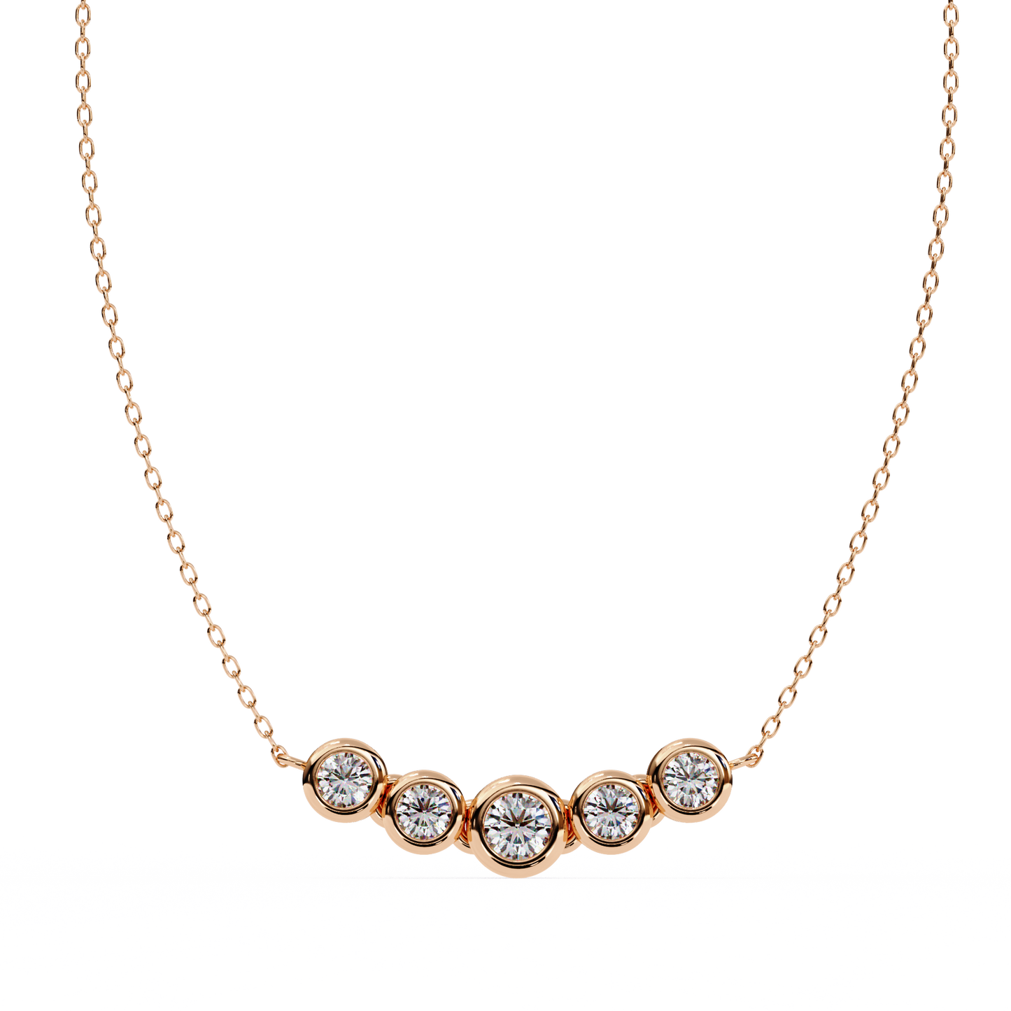 Starlit Bar – Round Lab Diamond Vertical Necklace