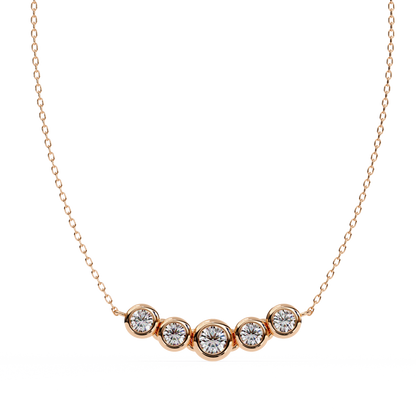 Starlit Bar – Round Lab Diamond Vertical Necklace