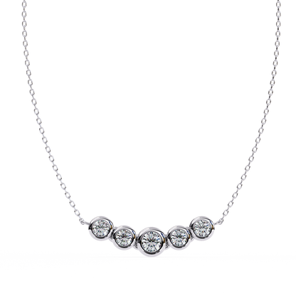 Starlit Bar – Round Lab Diamond Vertical Necklace