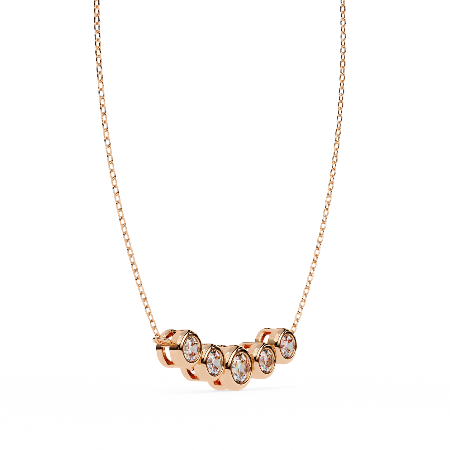 Starlit Bar – Round Lab Diamond Vertical Necklace